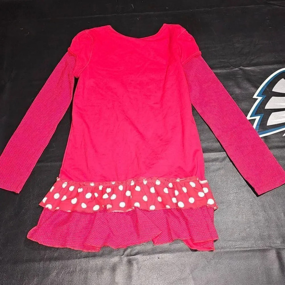 Disney Parks Girls Red Polka Dot Tiered Ruffle Minnie Mouse Dress XL - Picture 2 of 5